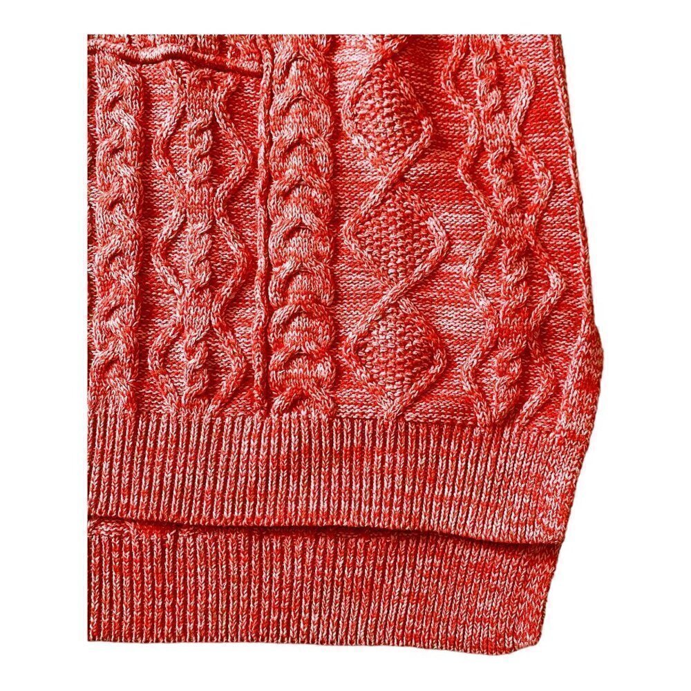 NWT Anthropologie Pilcro Jasmine Cable-Knit Tunic Sweater, marled red, size M - Picture 10 of 13